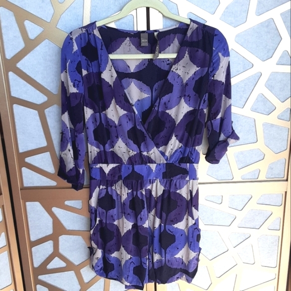 NWOT CHARLIE JADE Silk Print Romper with Pockets
